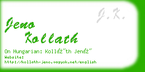 jeno kollath business card